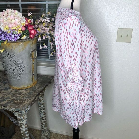 Tommy Hilfiger White Tunic Top with Geometric orange and Black Print - Picture 4 of 13